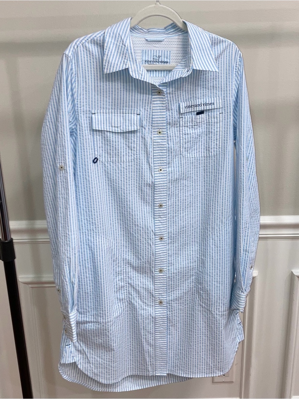 Vineyard Vines Women’s size 2 seersucker fishing dress EUC